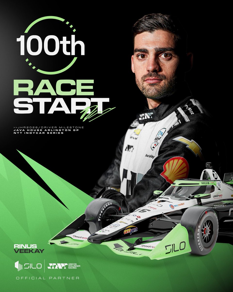 1️⃣0️⃣0️⃣ is a big number!

From JHR, we want to congratulate our driver <a href="/rinusveekay/">Rinus VeeKay</a> on his 100th race in @indycar 🙌🏻

Let’s make race number 100 one to remember! 🏁