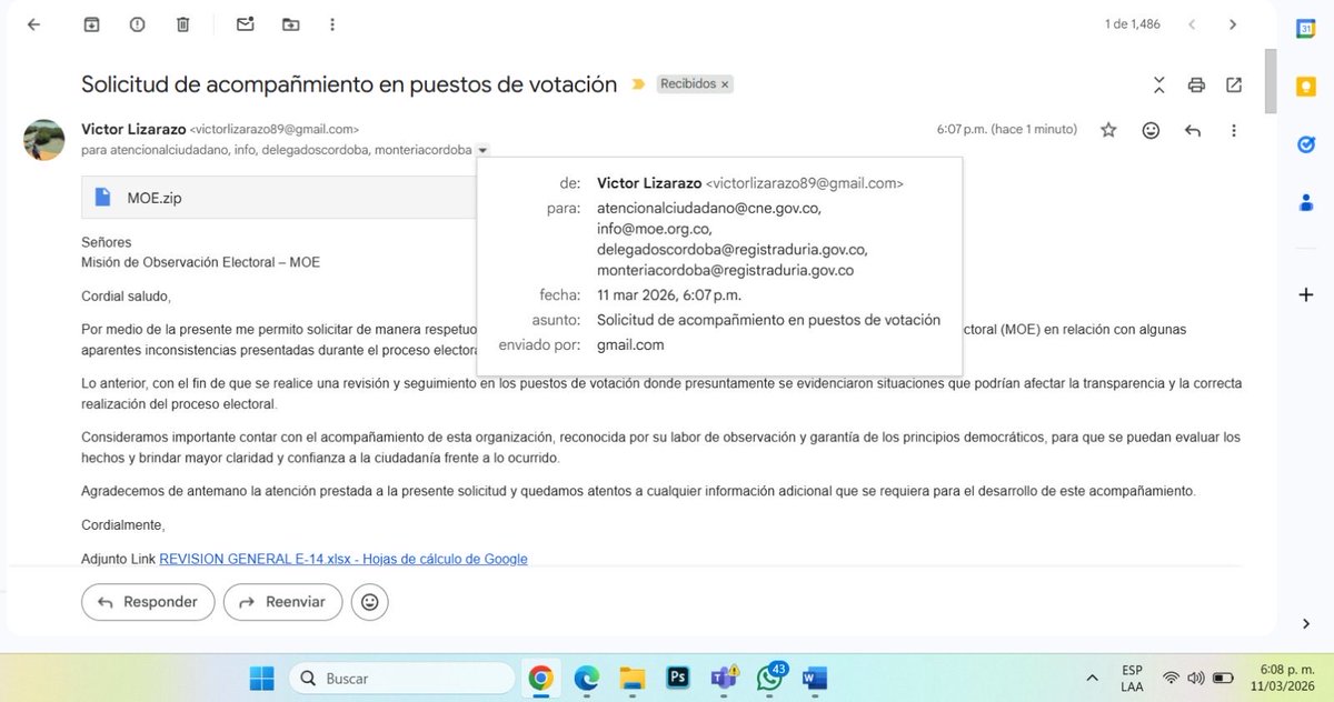 HeidyTorresB's tweet photo. Como candidata a la Cámara por el Dpto de Córdoba, me permito reiterar públicamente la denuncia del presunto fraude electoral en mi contra por parte de la lista conservadora a cámara, solicito urgente la intervención de los entes de control para que garanticen la transparencia electoral y se respete la voluntad popular. @moecolombia  @PGN_COL @infopresidencia @RTVCnoticias @STransparencia @NoticiasUno