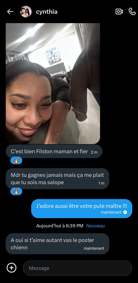 cor4009's tweet photo. Je suis la grosse pute de @cynthiavr3s https://t.co/DIXt9bGViX