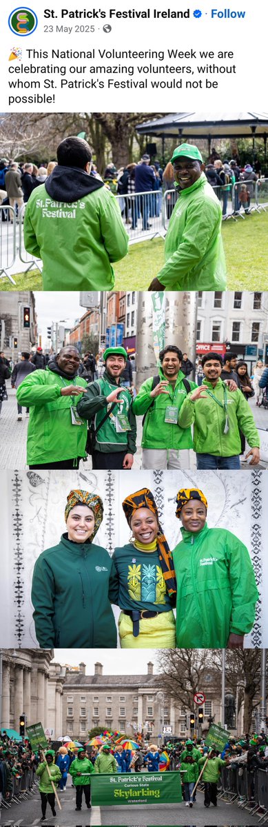 This is a real post from the organisers of last year's Paddy's Day parade in Dublin. No other images are included. 

We will look back on this time as the most ridiculous period in Irish history.