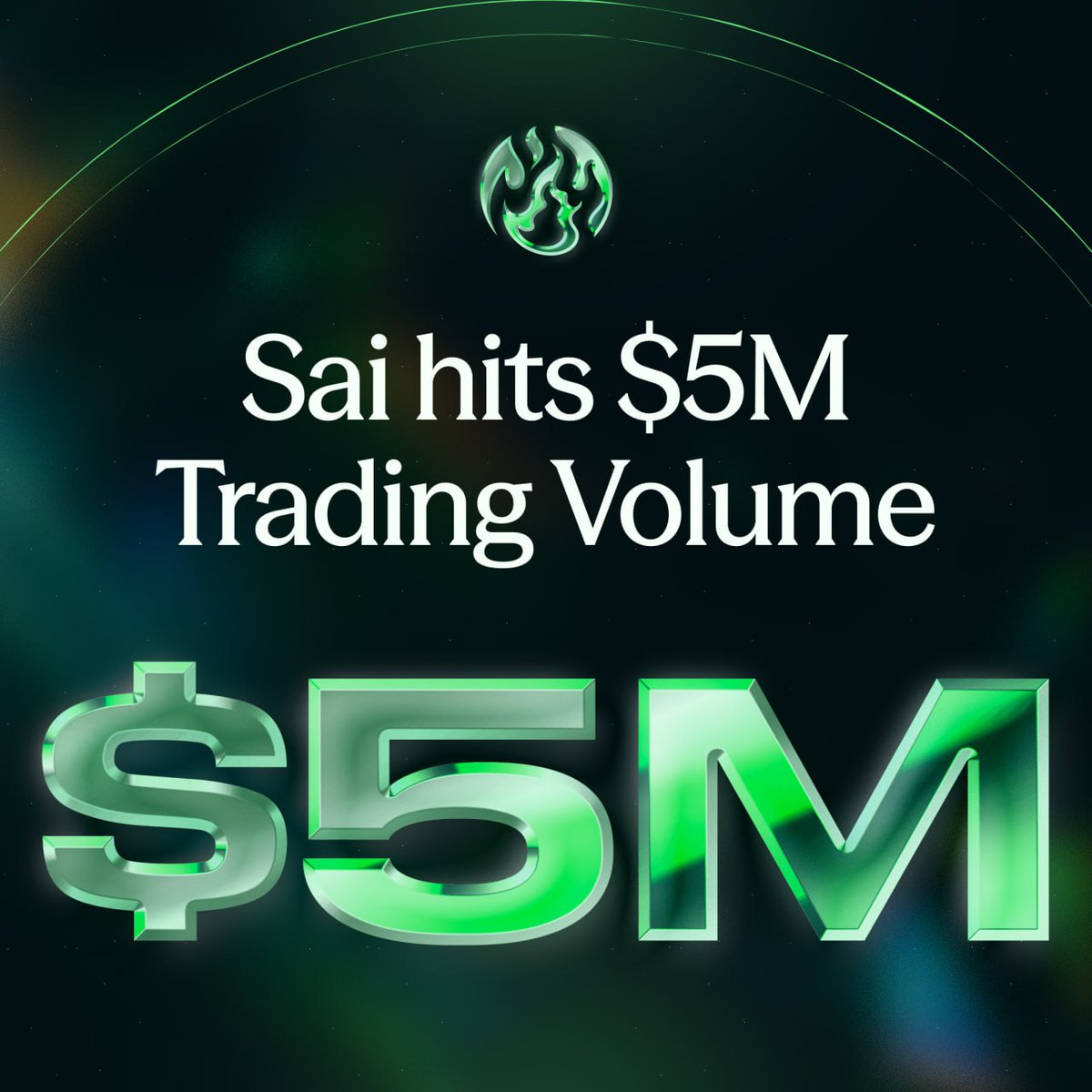 SaiDotFun's tweet photo. Sai just reached $5M in trading volume. There's not slowing down! https://t.co/an3tgnqMou