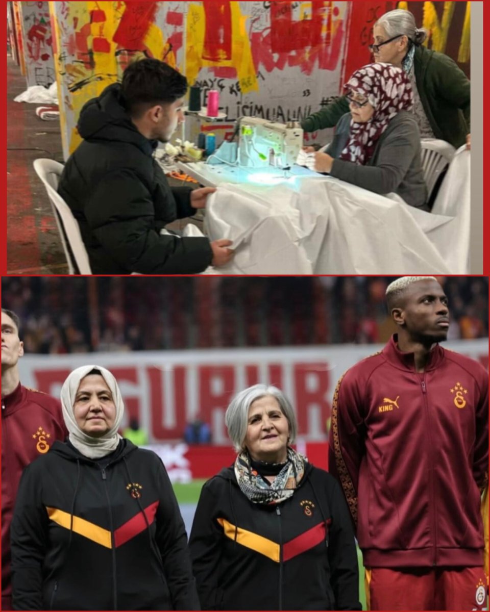 Victor Osimhen'in koreografisinin yapımında yer alan teyzeler, Başakşehir maçında seremoniye Victor Osimhen'le birlikte çıktı.