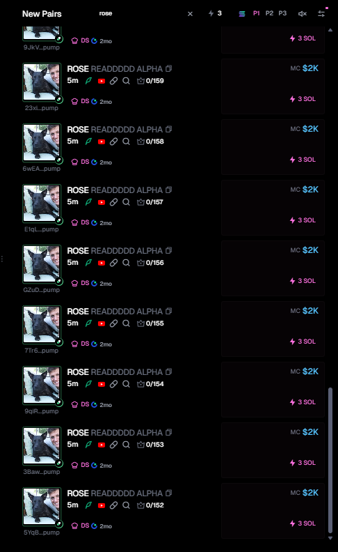 New Pair spam only gets worse and worse, we need cost to deploy tokens ASAP <a href="/a1lon9/">alon</a> 

Even 0.5 sol per deploy would give organic New Pairs a chance..