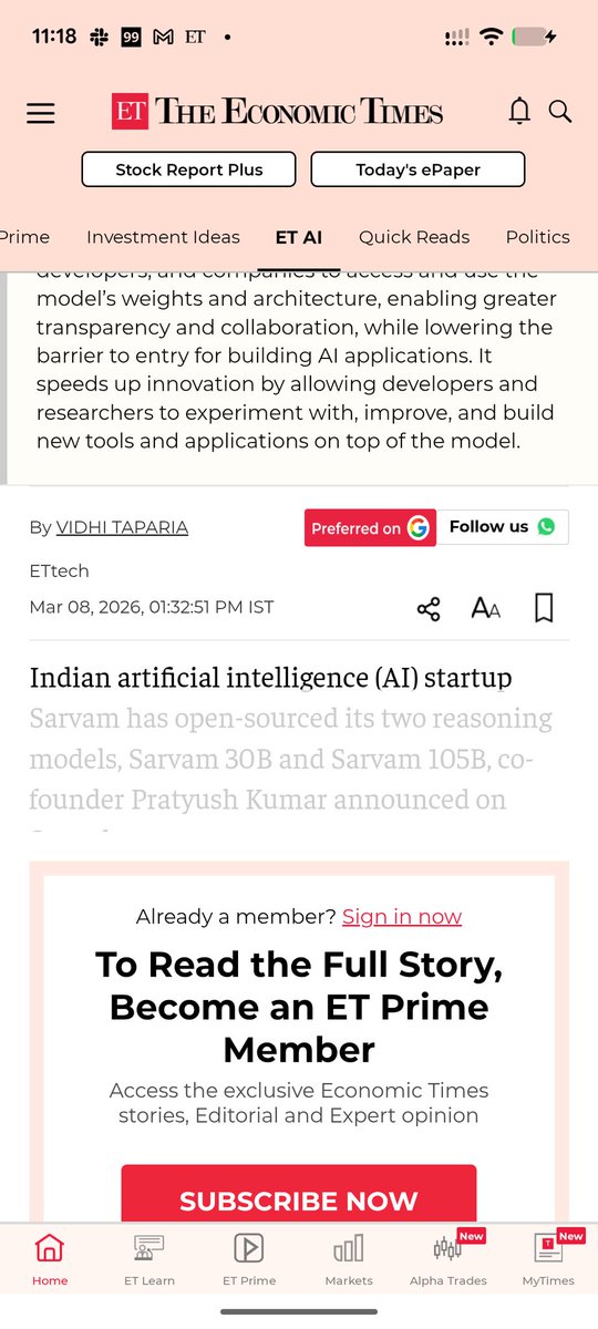 vikrant_0603's tweet photo. @EconomicTimes i have subscription for next 6 years still I see this. Resolve the bug or return my money. Cant tolerate such BS. https://t.co/13PZdKvMEB