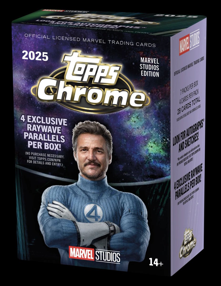 BasedCardGuy's tweet image. Check out 2025 TOPPS CHROME MARVEL STUDIOS Value Blaster Box (28 Cards) Brand New ebay.us/m/vUkEdJ #eBay via @eBay #Marvel #ToppsChrome #ToppsChromeMarvel #TBBCrew #TBBReposts #CardsForSale