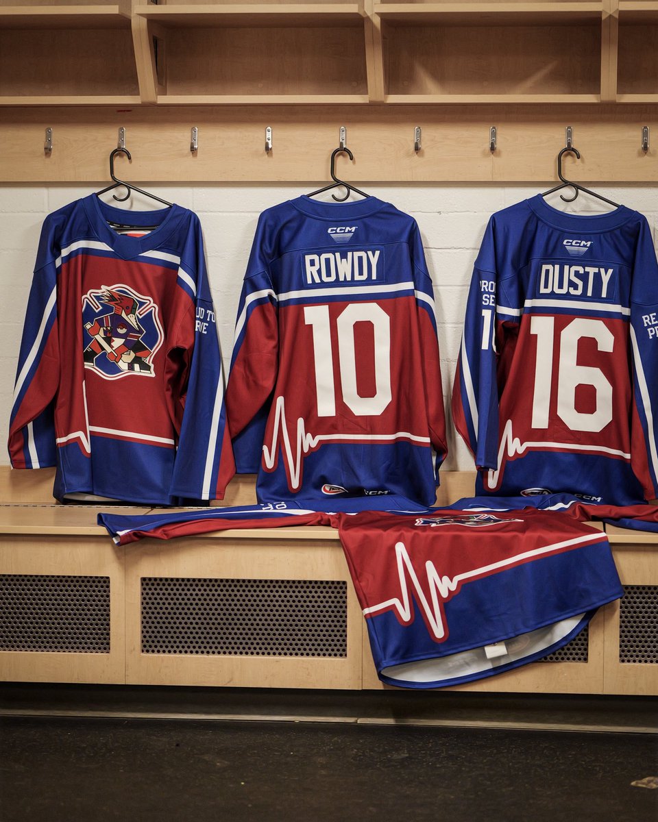 RoadrunnersAHL's tweet image. 👀Take a look at our brand new First Responders Jersey!!!

🏒We’ll be wearing these in game TONIGHT…AND auctioning them off after the game!!!

🎟️Make sure to grab tickets because this auction is live tonight! Which player’s jersey do YOU want?

#letsgotucson #auction #jersey