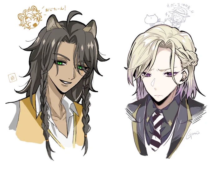 絵ちゃ楽しかったっ!! かっこよおじたんと可愛いチェカくん描いてもらった