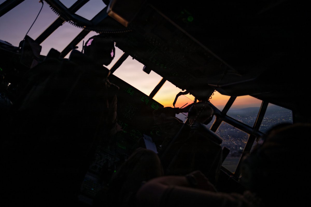 CENTCOM's tweet image. U.S. Air Force C-130 pilots deliver supplies to warfighters throughout the Middle East during Operation Epic Fury. Sustainers support the fight wherever and whenever needed.