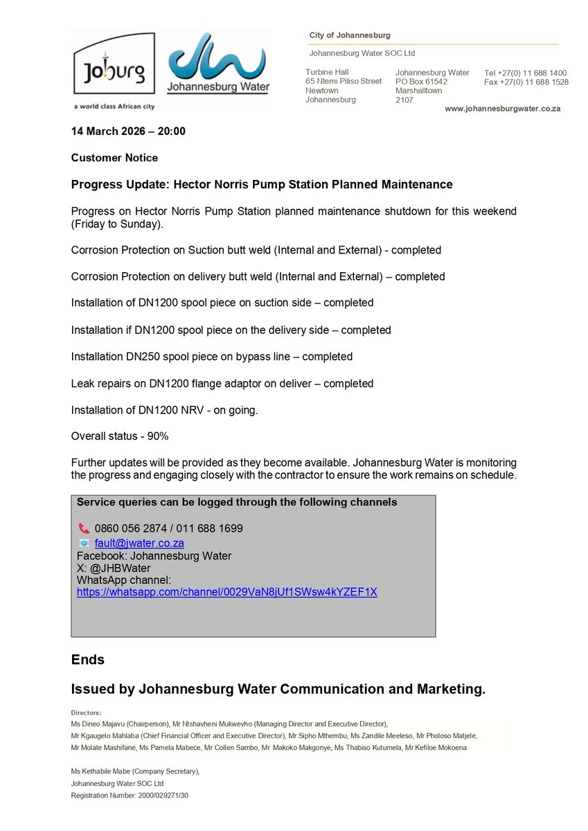 Johannesburg Water tweet media