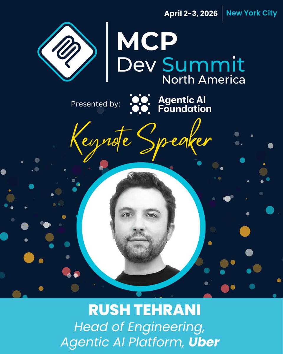 How does Uber run #MCP at enterprise scale? 🚗
Hear Meghana Somasundara (Agentic AI Lead) and Rush Tehrani (Head of Engineering, Agentic AI Platform) share their journey at #MCPDevSummit, April 2-3 in NYC.
Register by March 23 to save: hubs.ly/Q046FGKB0