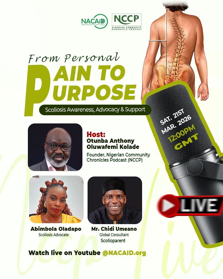 From Personal Pain to Purpose.

Join us LIVE for an important conversation on scoliosis awareness and advocacy.

📅 Sat 21 March
⏰ 12pm GMT
🔁 Please repost