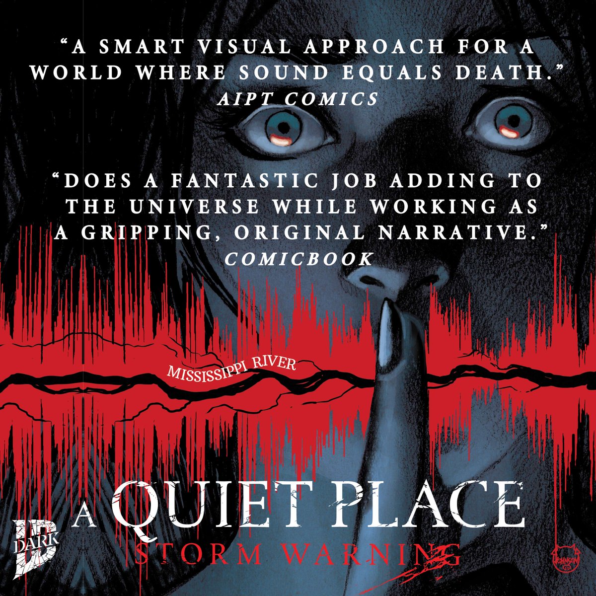 IDWPublishing's tweet photo. Readers aren't saying a peep...but they're writing down their praise!

The creatures came for the cities first. Pearl, Iowa thinks they can ride out the storm. But fire chief Lonnie Fry knows better.

#AQuietPlaceStormWarning #1 is at LCS now!

#IDWDARK #Horror #AQuietPlace https://t.co/cMkR8bTFXk