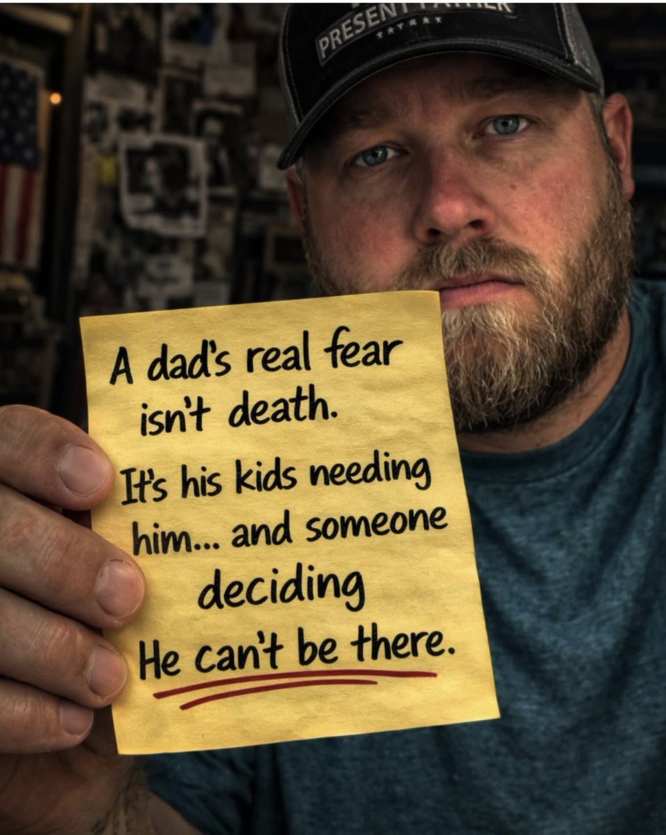 Some people think a father’s greatest fear is dying.

It’s not.
A father’s real fear is his kids needing him…
and someone deciding he can’t be there.

Every day there are dads fighting through courts, distance, lies, and silence just to stay in their children’s lives.

And