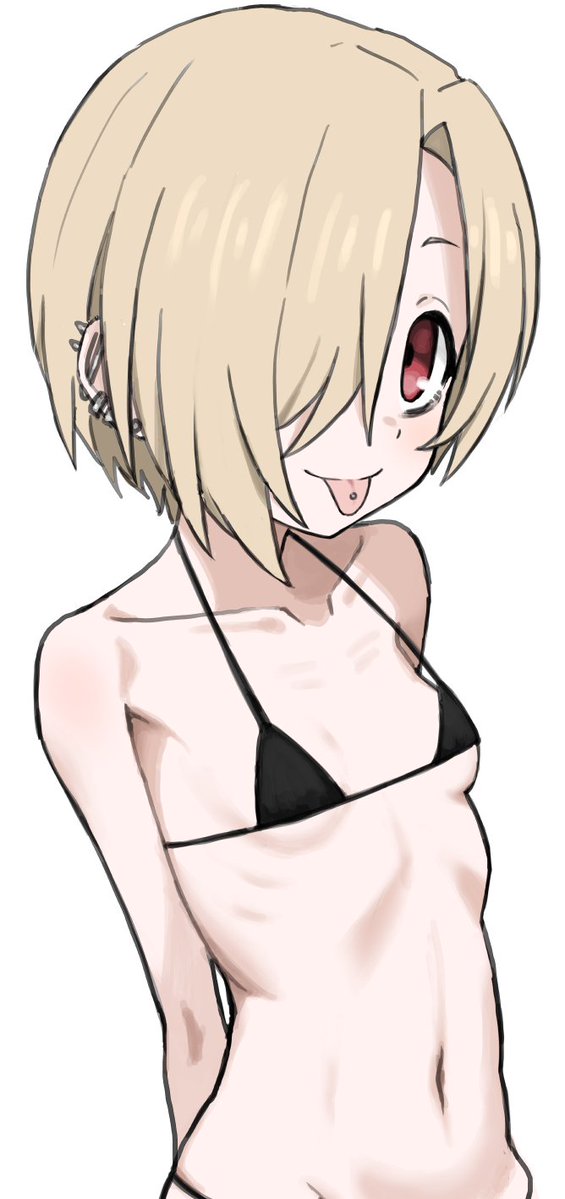 ガリガリ肋骨浮き出舌ピ小梅ちゃん