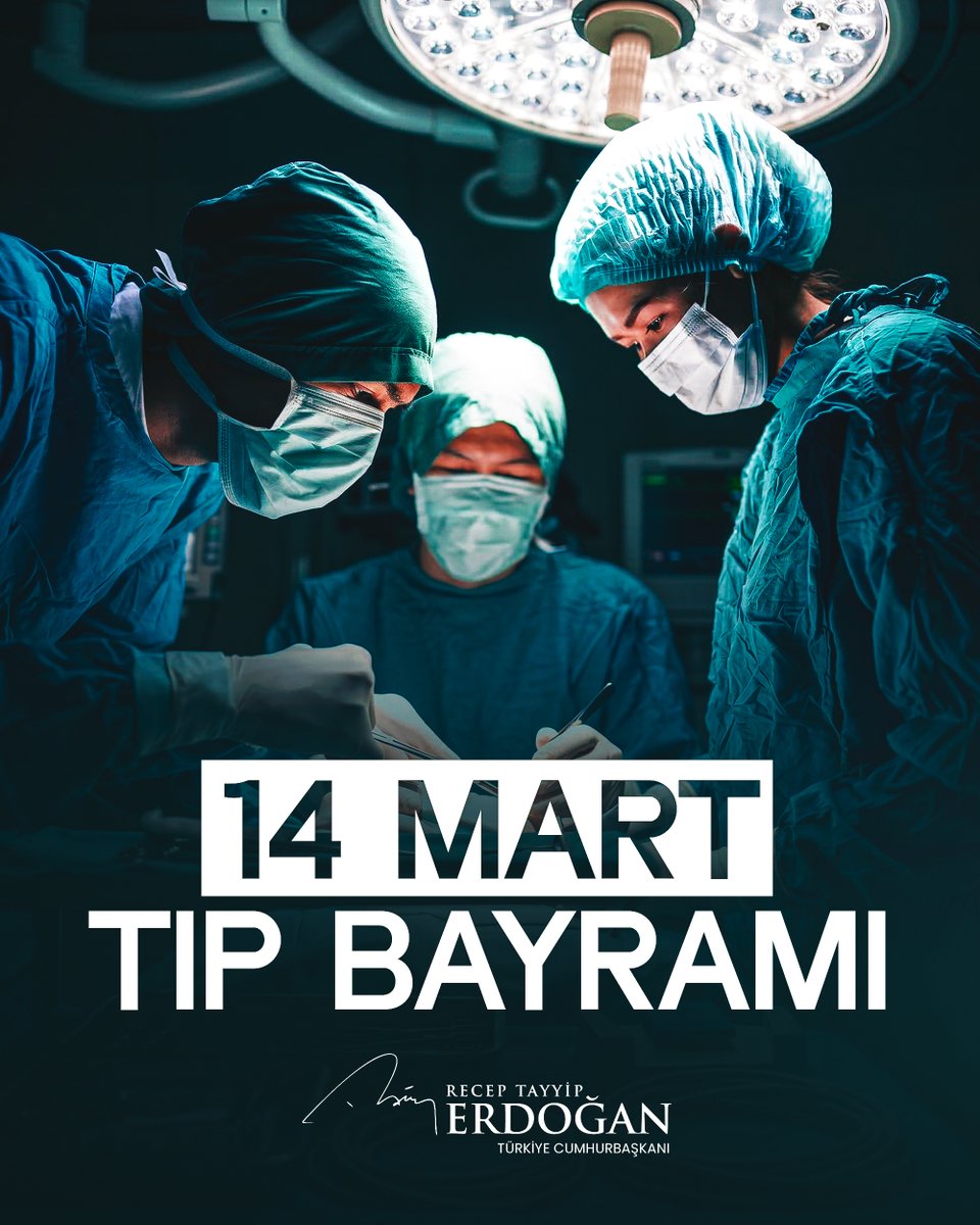 81 ilimizdeki tüm hekimlerimizin, hemşirelerimizin, hasta bakıcılarımızın; sağlık ordumuzun her bir mensubunun 14 Mart Tıp Bayramı’nı tebrik ediyor; emekleri, hizmetleri ve gayretleri için yürekten teşekkür ediyorum.