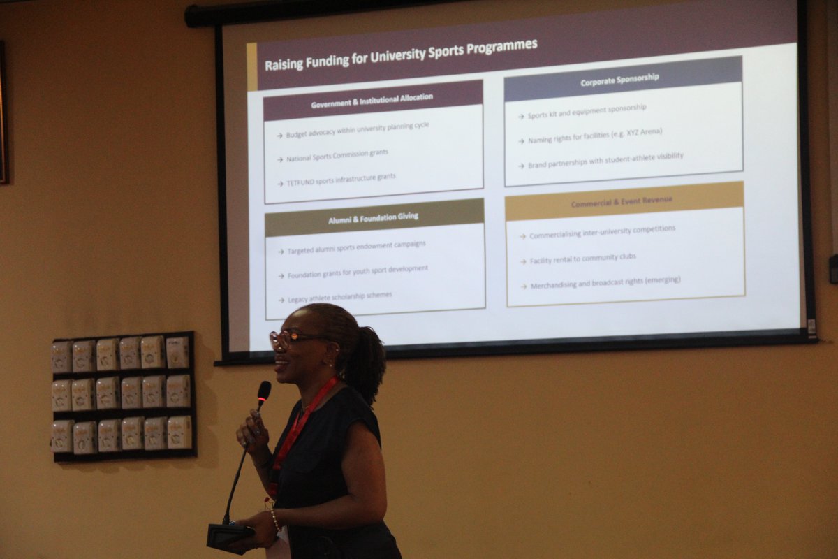 Day 1 of the NUGA Sports Administrators Capacity Building Workshop (March 11, 2026).

Sports leaders and administrators from universities across Nigeria gathered for conversations on governance policy &amp; sports. 

Sessions featured lead trainer Beverley Agbakoba Onyejianya 

#NUGA