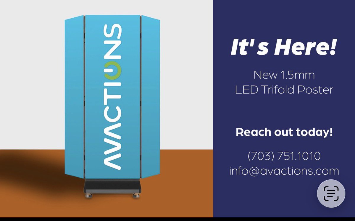 av_actions's tweet photo. Exciting news, the 1.5mm LED trifold posters have officially arrived here at AV Actions!
 
First, we now have ten 1.5mm LED trifold posters. The trifold design gives you a much larger display area compared to a standard LED poster, with multiple display modes https://t.co/UJsCUojZrQ