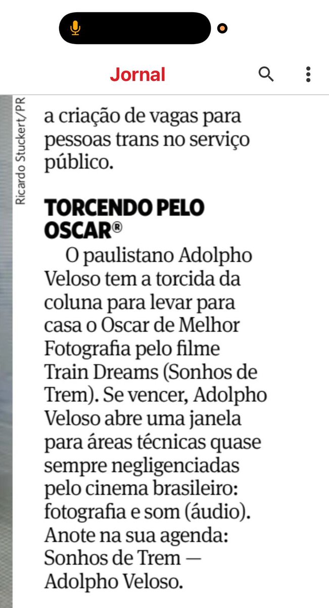 Se tem Brasil no Oscar estou com Adolpho Veloso