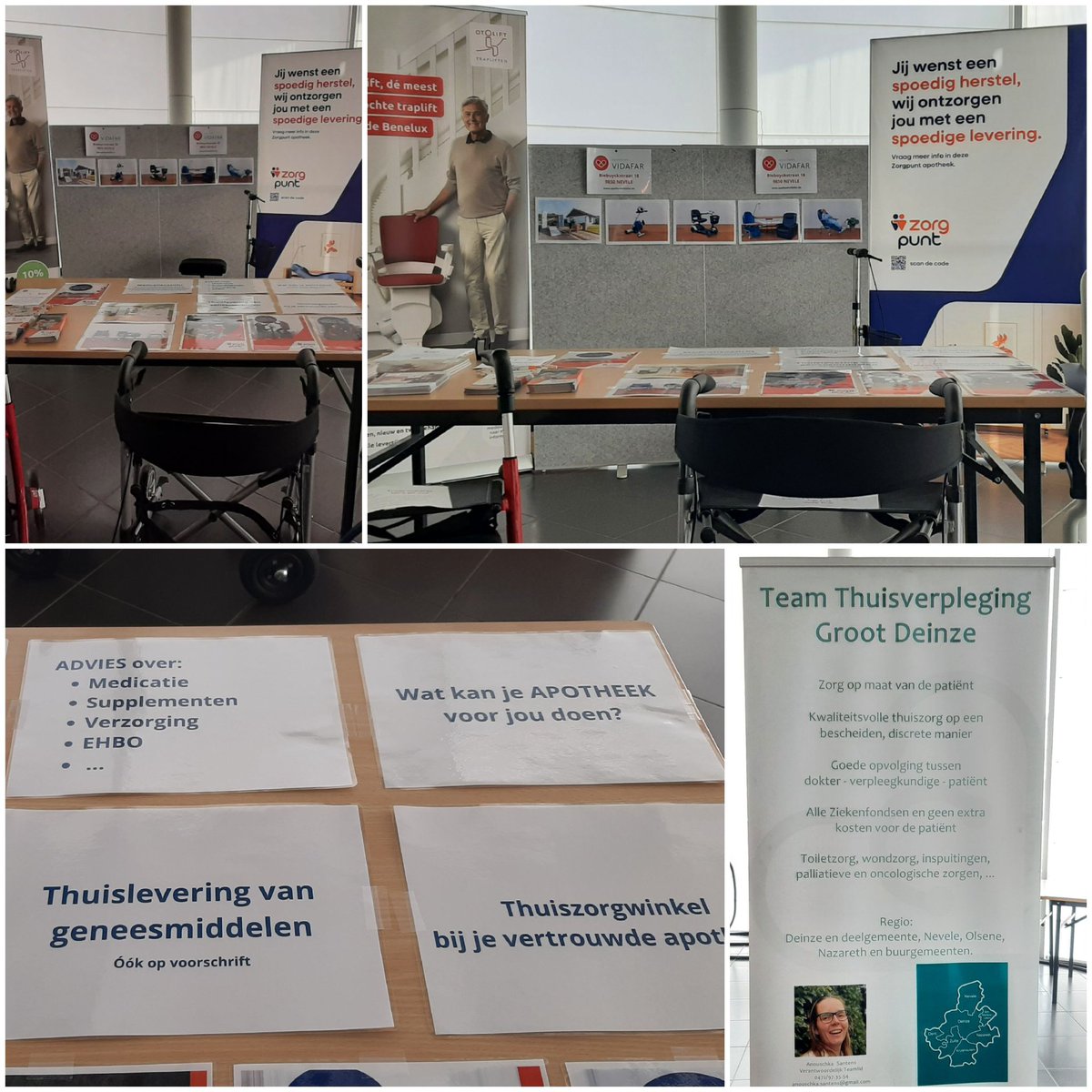 DavidVergucht's tweet photo. We zijn dan hier hรฉ ๐
Lokale mini-beurs te Deinze op initiatief van Team Thuisverpleging Deinze met als thema 'zo lang mogelijk thuis' โฅ๏ธ
Uiteraard kan de @#apotheek niet ontbreken. Medicatieschema's, levering aan huis รฉn thuiszorgwinkel #zorgpunt ๐ช https://t.co/fyuThxrDhD