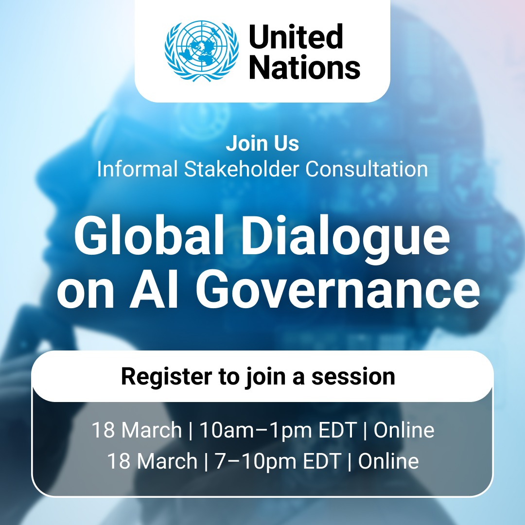 El primer Diálogo Global sobre la Gobernanza de la Inteligencia Artificial de la <a href="/ONU_es/">Naciones Unidas</a> se realizará el 6 y 7 de julio, en Ginebra.

Como co-presidenta del Diálogo, invito muy atentamente a sociedad civil, industria, academia y expertos técnicos a aportar sus ideas sobre las