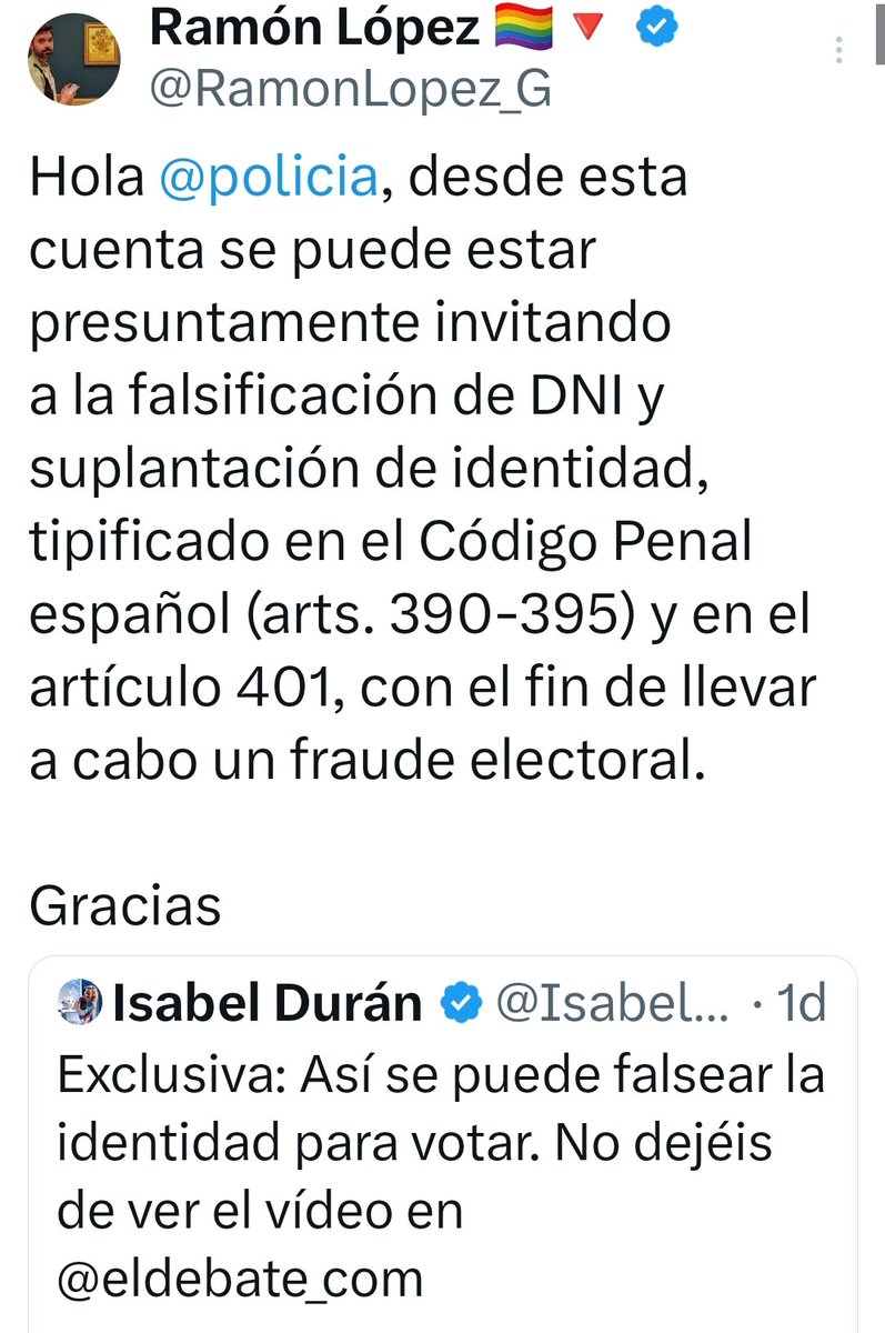 josevico4's tweet photo. Hola @policia Ayuso está compartiendo como supuestamente falsificar un DNI y suplantación de identidad. https://t.co/88BLhdeAQ5