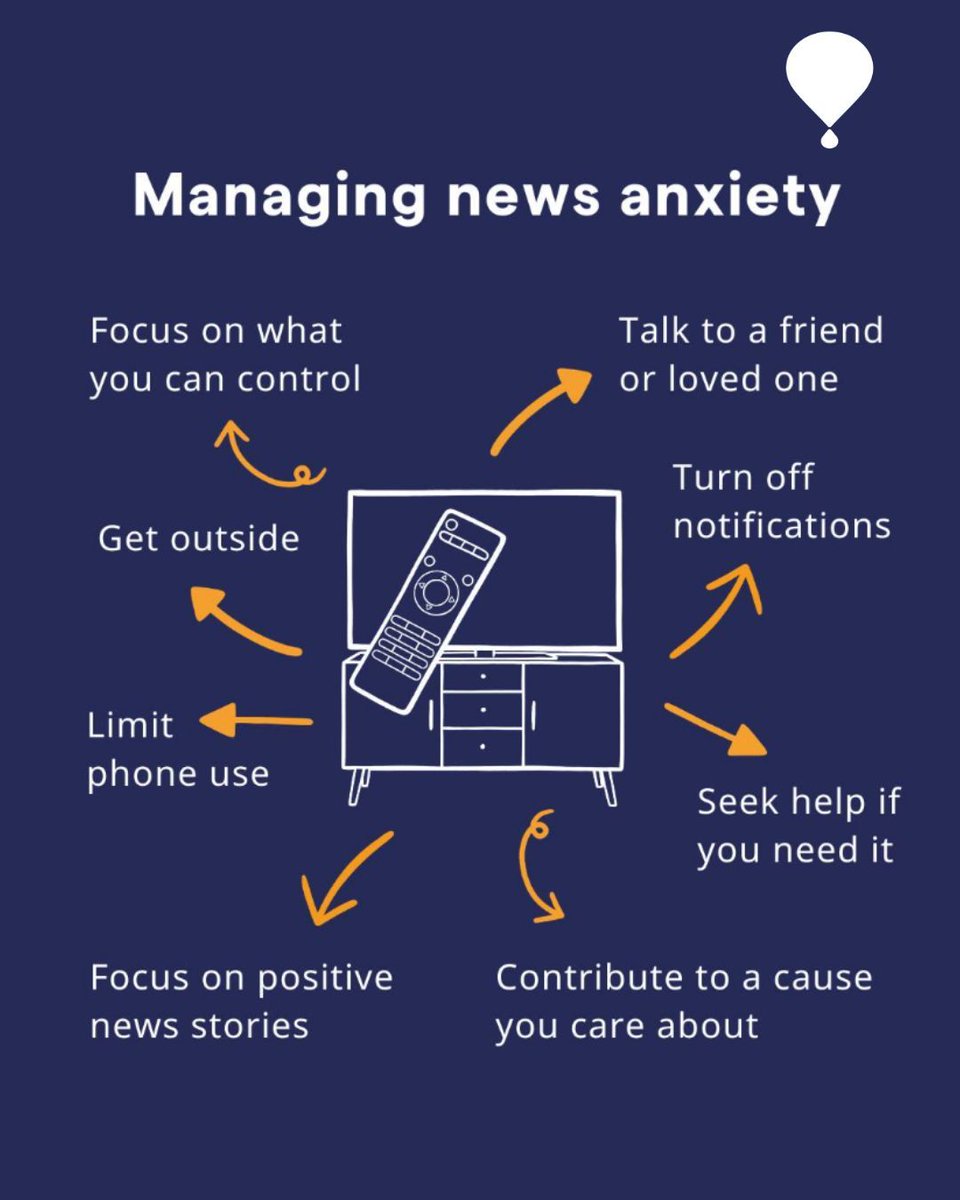 Such a great reminder from Mental Health UK about what you can do if you're feeling overwhelmed with the current news cycle.