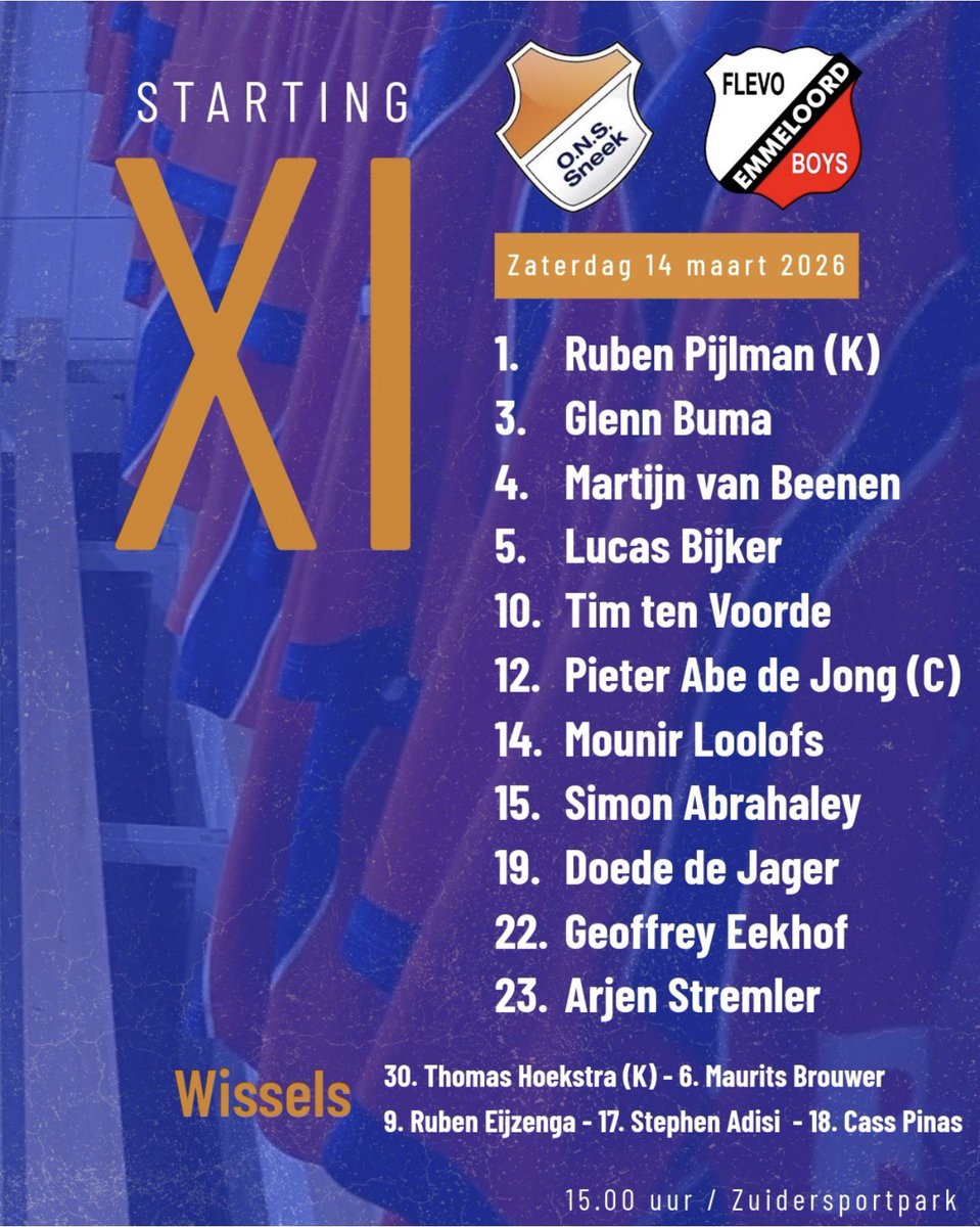 marancelja's tweet photo. Nog 20 minuten (net genoeg om nog naar het Zuidersportpark te komen) en ONS aan te moedigen tegen @flevoboys hier ONSe opstelling #onsfle https://t.co/9hHkEJRvGq