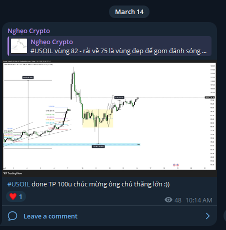 SinTrading0's tweet photo. #USOIL done TP 100u chúc mừng ông chủ thắng lớn :))
Các sàn Cex và Hyperliquid chạy cả nhịp cuối tuần lên hẳn 102 nha ae bú quá đẫm rồi. Next view ?
#NghẹoCrypto #Traidng #ForexSignals https://t.co/CMt9e3zxle