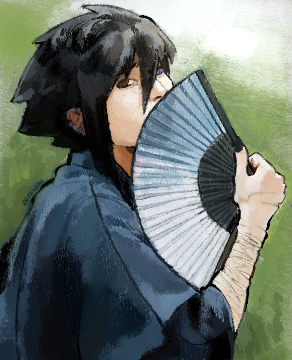 karasuitachi's tweet photo. 🍅 | did this earlier today but waited to post... was messing around with crayons

sasuke portrait https://t.co/5R2gYxCGFW
