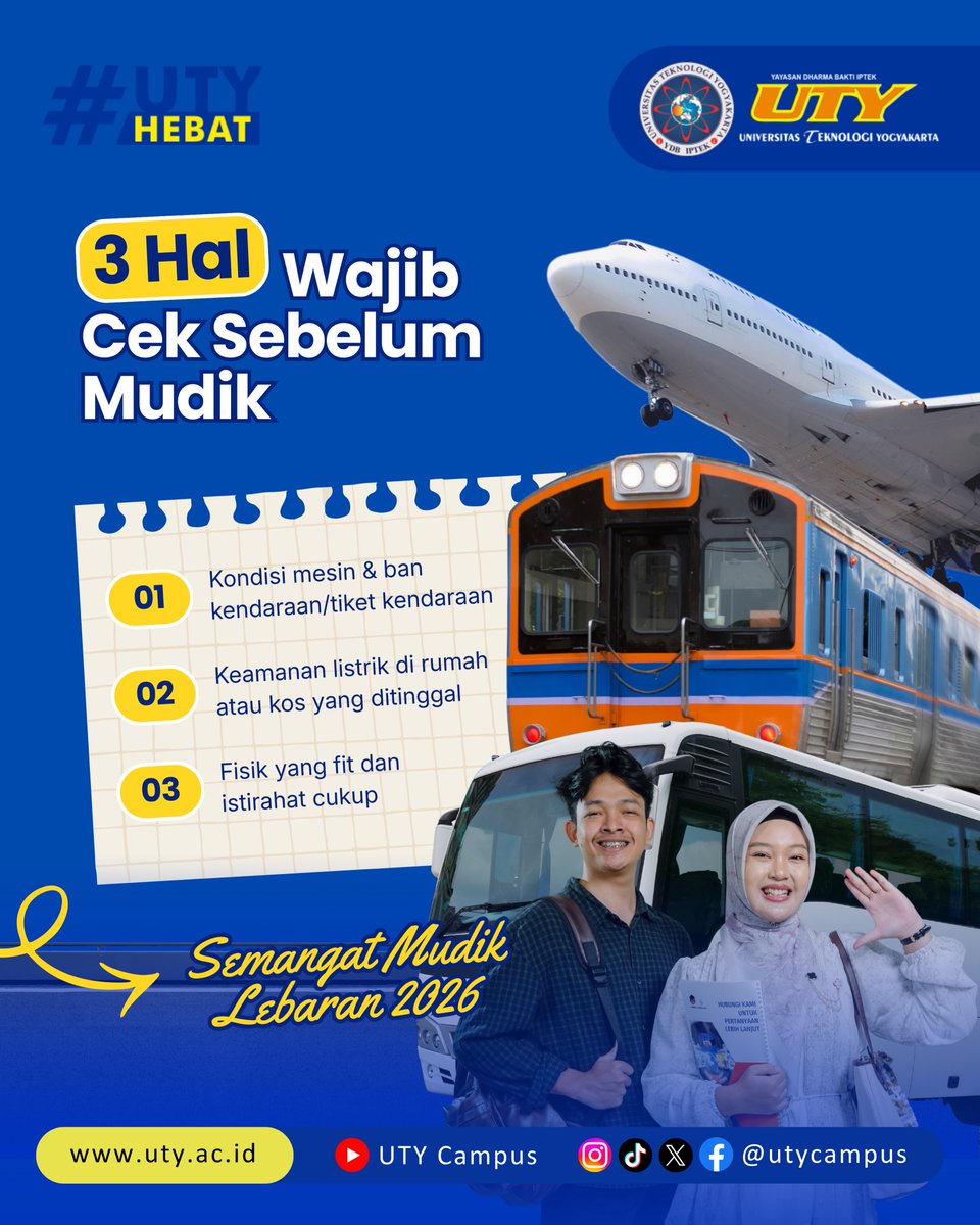 utycampus's tweet photo. It's mudik time! 🚗

#Mudik2026
#Mudik
#Lebaran2026
#Ramadhan1447H 
#UTYUnggul https://t.co/vl5bnPNEPk
