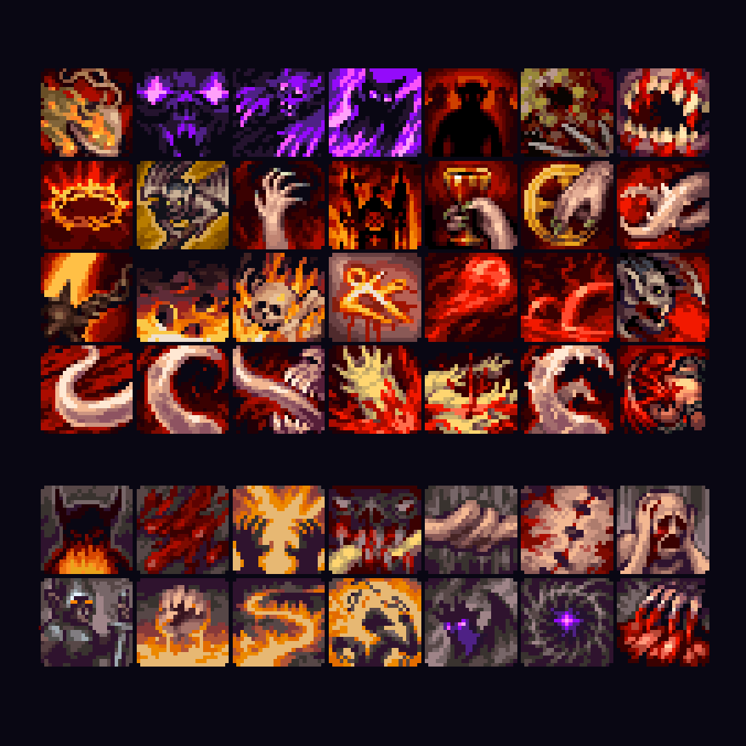 Stoneshard's tweet image. Darkness, blood, fire, and pestilence - the Proselytes got it all 💀
#teaser #medieval #monster #pixelart #gamedev #indiedev #indiegame #ドット絵 #像素艺术 #픽셀아트