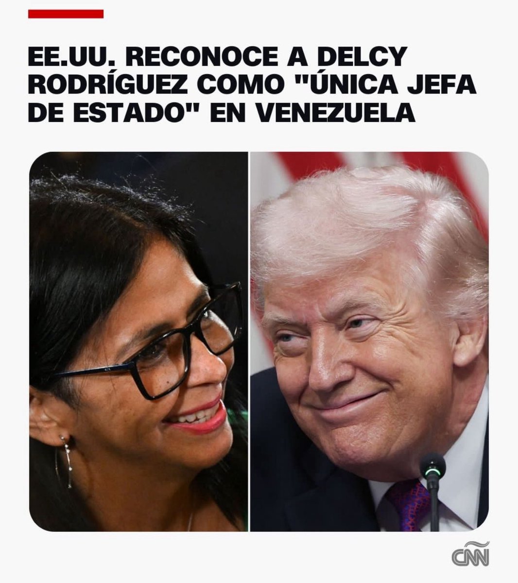 🇻🇪 Se acuerdan que los venezolanos prometieron volver, cuando «cayó» Maduro y celebraron por todo lo alto la libertad en Venezuela? Pues como ssbes: siguen en tu país, no han vuelto. Y su querido Trump reconoce a Delcy Rodríguez como la "única jefa de Estado".

Maria Corina ☠️