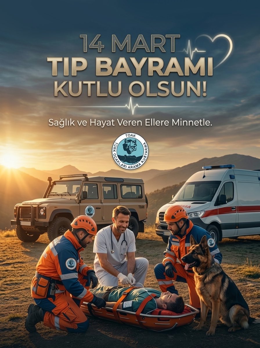 toakkurumsal's tweet photo. Afetlerde ve en zor zamanlarda omuz omuza mücadele ettiğimiz; emek, özveri ve insan sevgisiyle gece gündüz çalışan tüm sağlık kahramanlarımıza minnetle... Türk Ocakları Arama Kurtarma Ekibi olarak 14 Mart Tıp Bayramı'nı kutluyoruz! 🩺🇹🇷 ❤️ #14Mart #TıpBayramı #TOAK #AramaKurtarma https://t.co/JP141Uwjk9