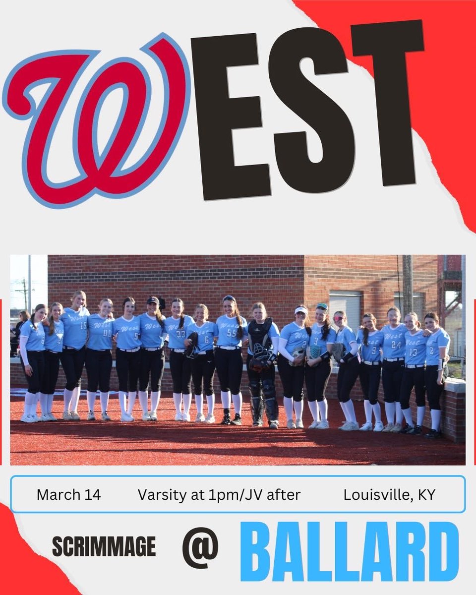 WJHS_Softball's tweet image. It's a beautiful day for some softball!  The girls travel to Louisville today to take on Ballard High School in our final scrimmage before the 2026 season officially begins.  Varsity starts at 1pm.  Follow us on GameChanger if you can't be there!

#LetsGoColts 
#WestSide