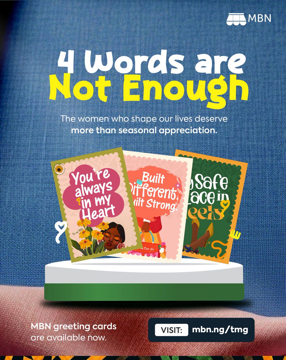 If she really means that much to you, tell her with a card.

Visit mbn.ng/tmg to get thoughtful cards for the women in your life today.