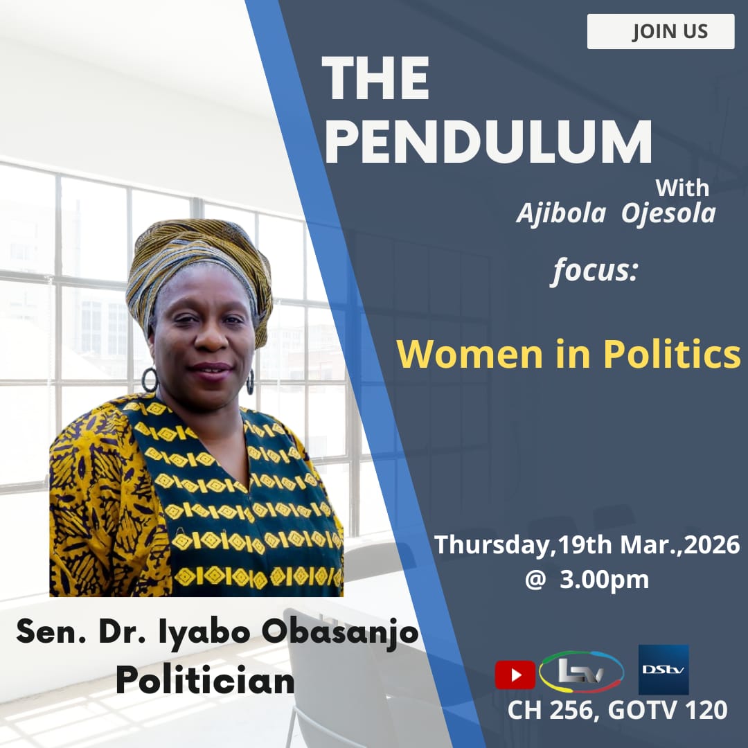 lagostelevision's tweet image. Sen. Dr. Iyabo Obasanjo joins @ajibolaojesola to discuss Women in Politics – leadership, challenges, and the way forward.
Thursday, March 19th, 2026 @ 3:00 PM

Don't miss this inspiring conversation! 

#WomenInPolitics 
#ThePendulum 
#voiceoflagos