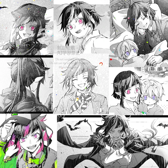 風や動きに合わせてなびく髪、普段描くの苦手だけど🦇殿の横髪だけは何故かものすごく筆が乗る 