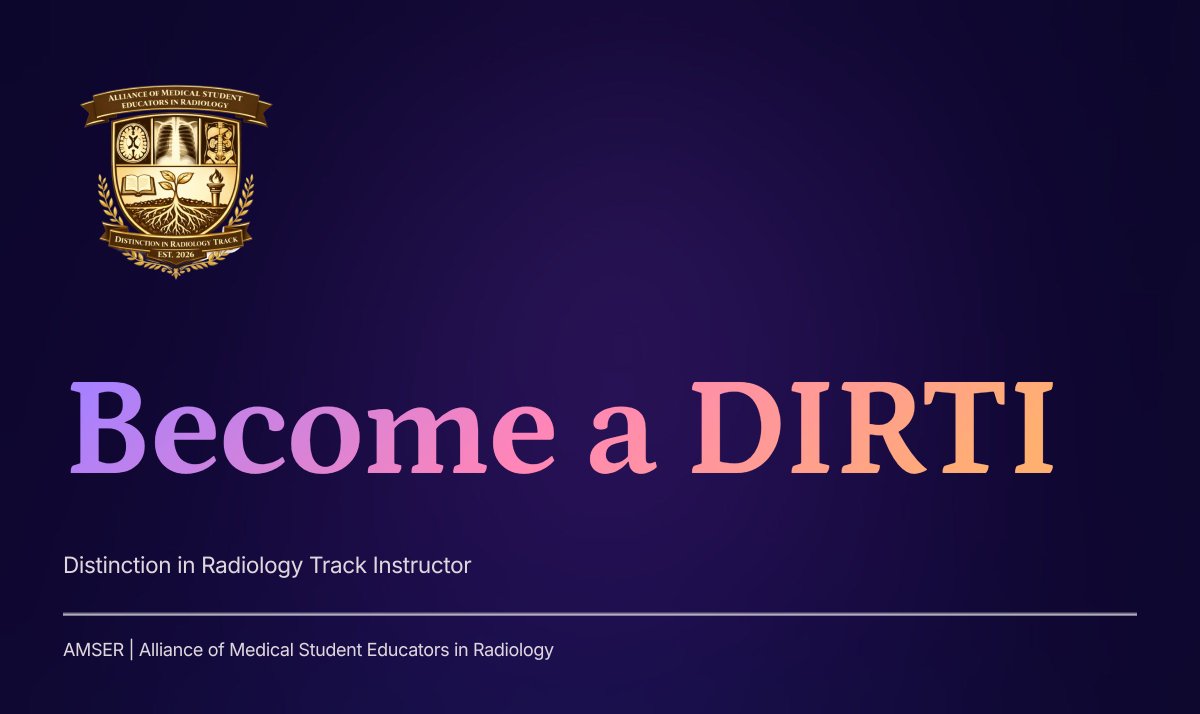 birenashah's tweet photo. Information on what is a #AMSER Distinction in #Radiology Track Instructor & why be a DIRTI. https://t.co/lfLQy9gTqr