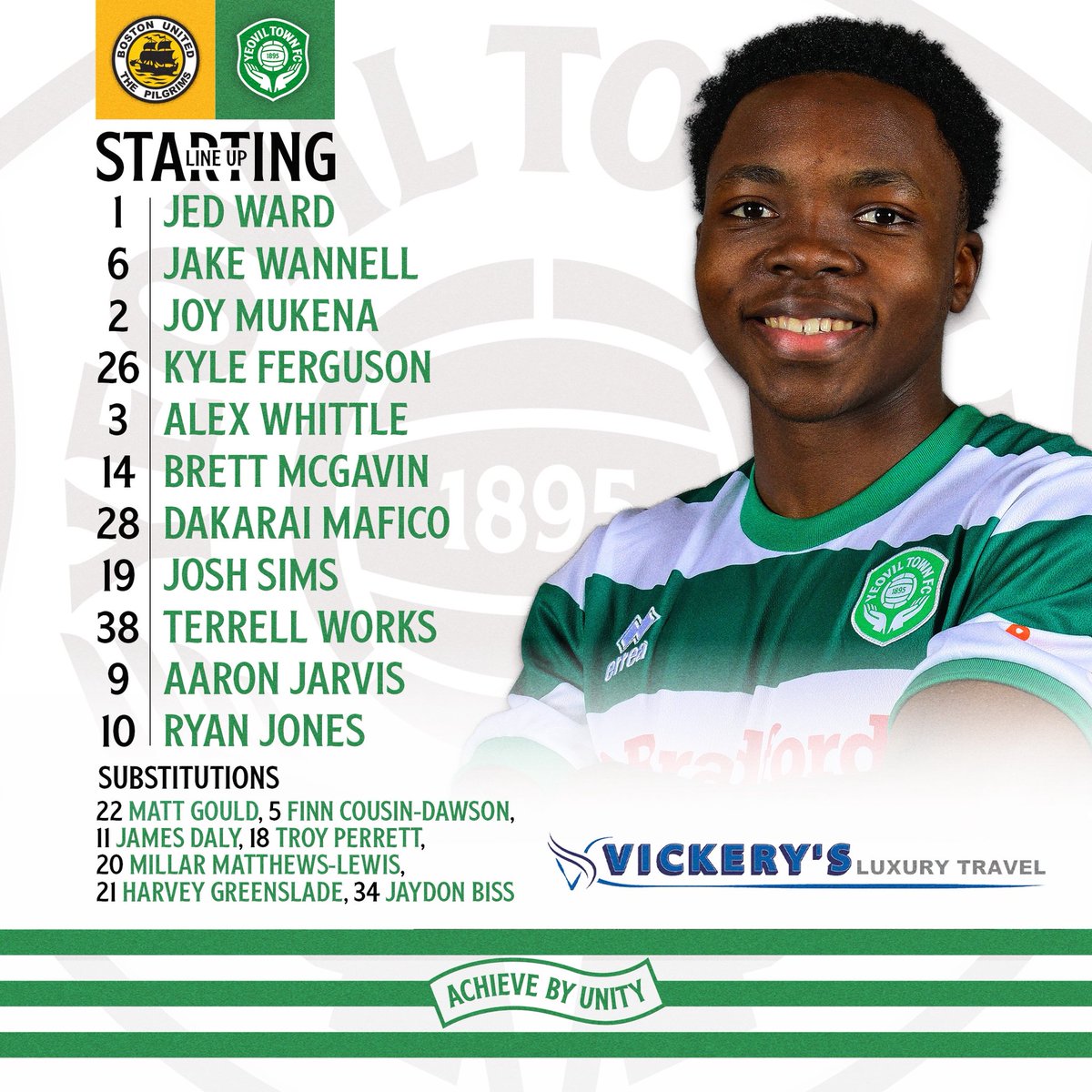 YTFC's tweet image. Team News 📝

Here's how the Glovers line up for this afternoon’s Enterprise National League fixture against Boston United.

#YTFC 💚