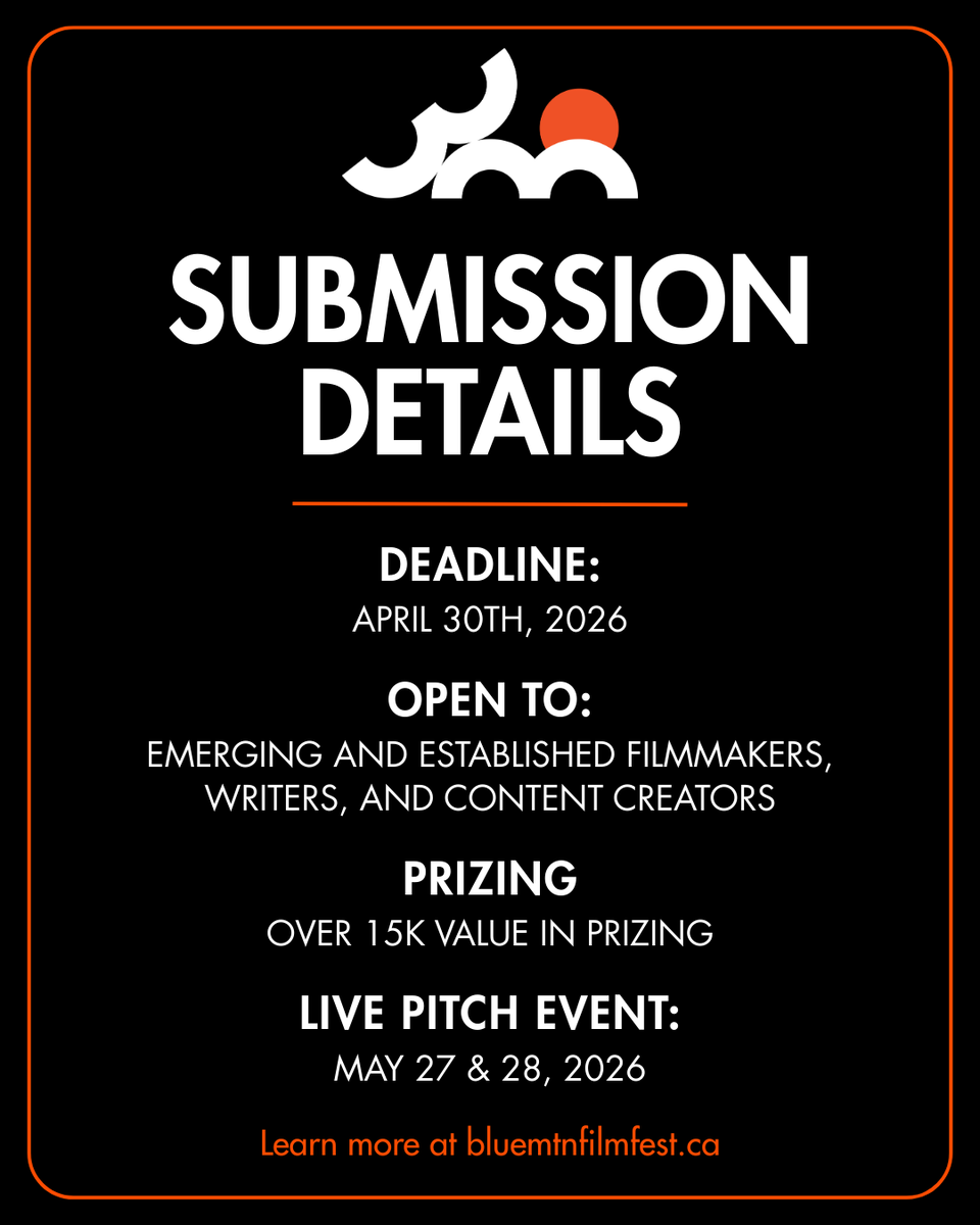 BlueMtnFilmFest's tweet photo. Think your film idea is worth backing? Prove it! Submissions are now open for the BMFM Pitch Competition. Bring your story to the mountain and present it to industry professionals. Apply now! https://t.co/UGDkGnYbuD https://t.co/D0GtItPoWF