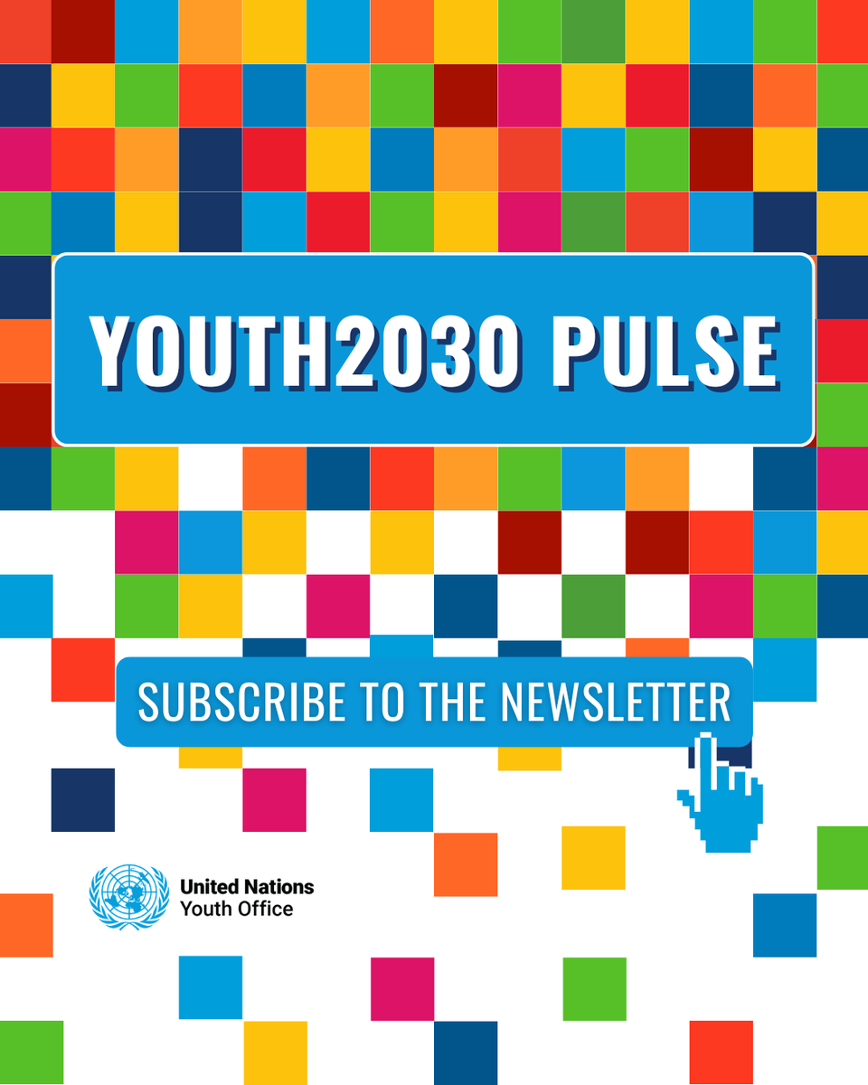 UNYouthAffairs's tweet photo. Stay connected with Youth2030 Pulse — your monthly roundup of youth-focused opportunities, events, resources, and updates from across the UN system.

Subscribe today: https://t.co/1XtVDMhtgR https://t.co/KwlRTQIY2Q