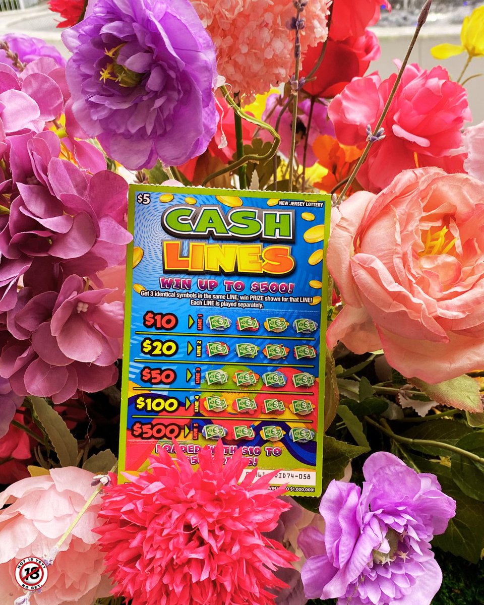 NJLottery's tweet photo. Spring brings out all the colors of the season! 💐 $5 Cash Lines Scratch-Offs show off those bright colors and are loaded with $10 to $50 prizes! 💸 Are you looking forward to the start of spring? For Scratch-Offs game odds, visit https://t.co/LTUjX9ZRRv. #ScratchOffsSaturday https://t.co/16XnWDT2Sa