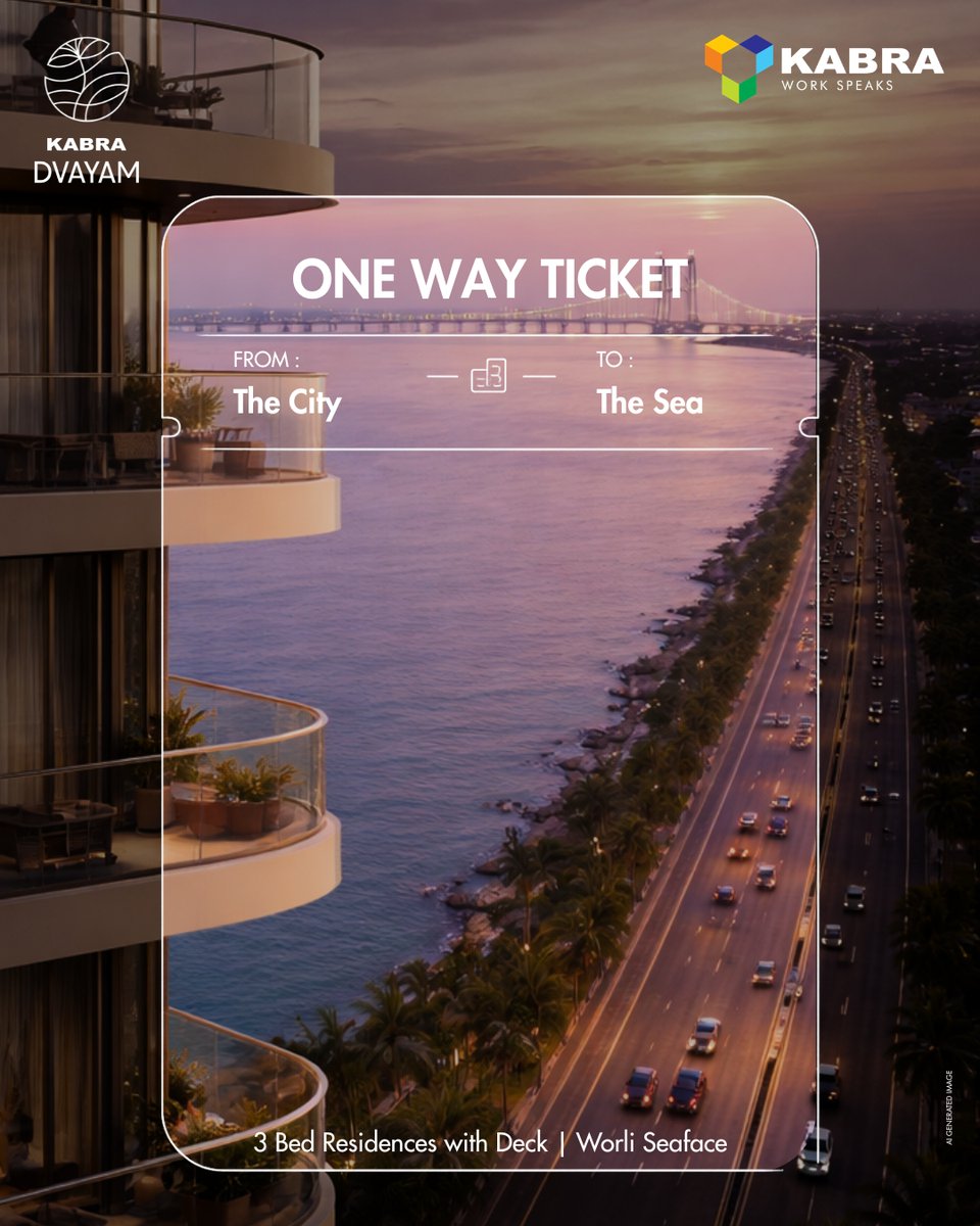 Kabra_Group's tweet photo. Where the rhythm of the city
meets the calm of the sea.
Two worlds. One address.

Kabra Dvayam
3 BHK Residences with Deck
Worli Seaface

#KabraGroup #RealEstate #MumbaiProperties #Worli #SeaViewHome https://t.co/f7pCxXdfC2