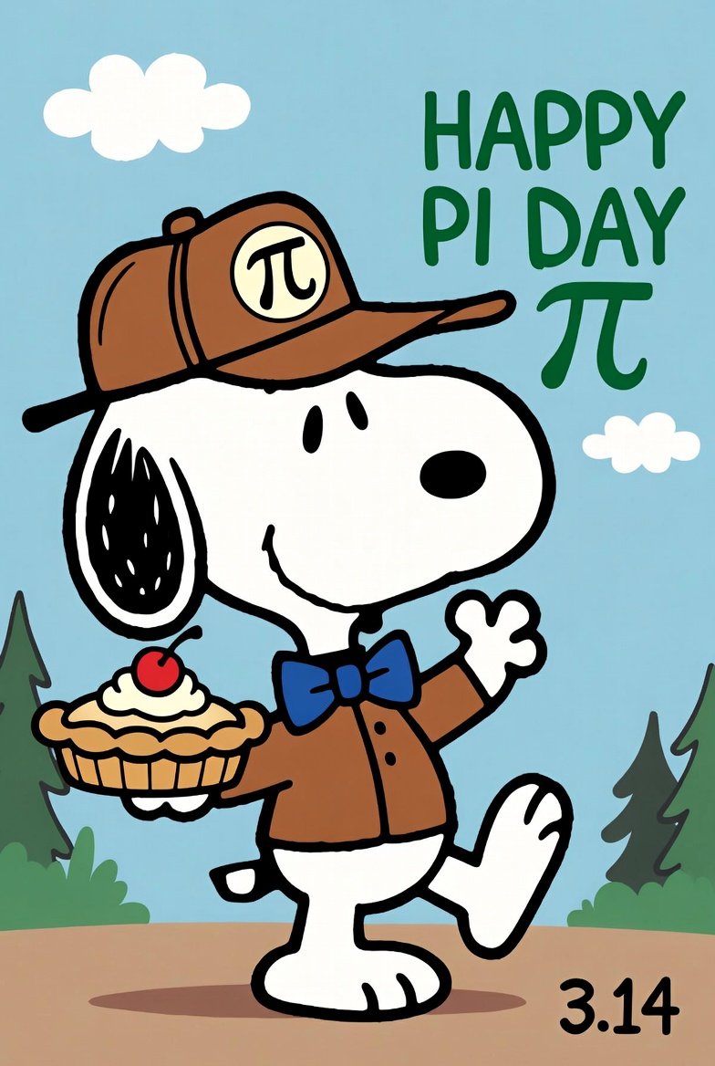 snoopyb047's tweet image. Happy Pi day snoopy