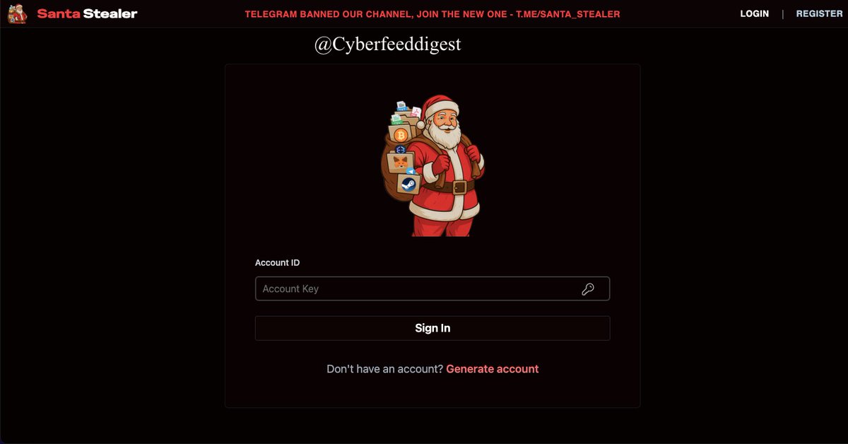 cyberfeeddigest's tweet image. #Santa #Stealer :

https://stealer[.]su
https://t[.]me/SantaStealerSupport
https://t[.]me/SantaStealerRobot
https://t[.]me/Santa_Stealer
Handle with caution.
Good source for #Malware analysts.