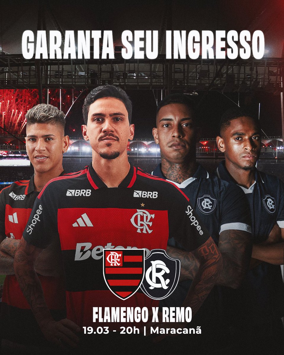 ⚠️ ATENÇÃO, NAÇÃO! AINDA DÁ TEMPO DE GARANTIR O SEU LUGAR! ⚠️

O apoio da Maior Torcida do Mundo é o nosso combustível! Neste dia 19/03, o Mengão entra em campo contra o Remo e precisamos de cada voz na arquibancada para empurrar o time rumo à vitória. 🏟️

Não deixe para a última