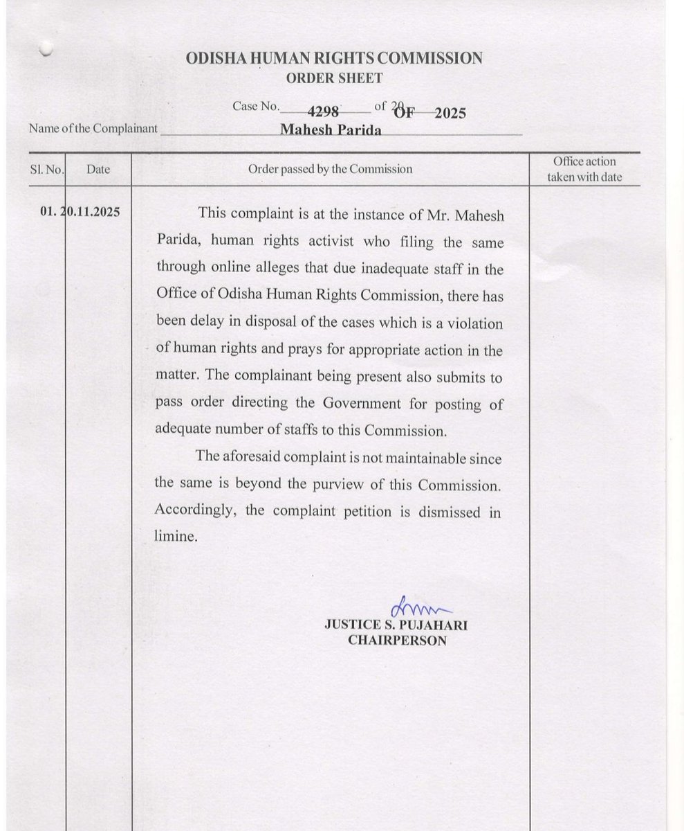 I earlier approached the #OHRC regarding severe staff shortages, but no effective direction was issued to the State to fill vacancies. Now the Commission itself is functioning with only one member while citizens continue to face human rights violations. Urgent intervention needed
