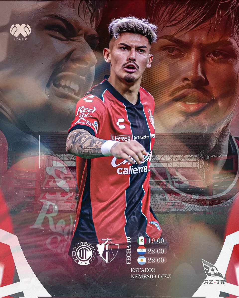 Atlas vs Toluca ✅
Duelo de gigantes en el Nemesio Diez.
@diegogonzalez011 preparado! 

#Volaremosjuntos 🦅