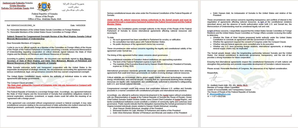 MP Dr Abdillahi Hashi Abib tweet media