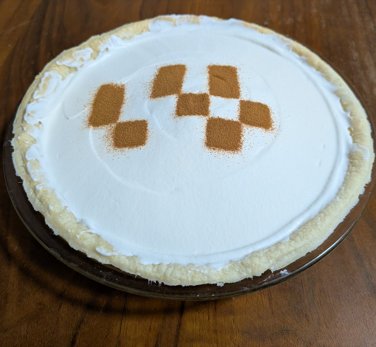 夫作、バタースコッチシナモンパイ。ホワイトデーにつき。